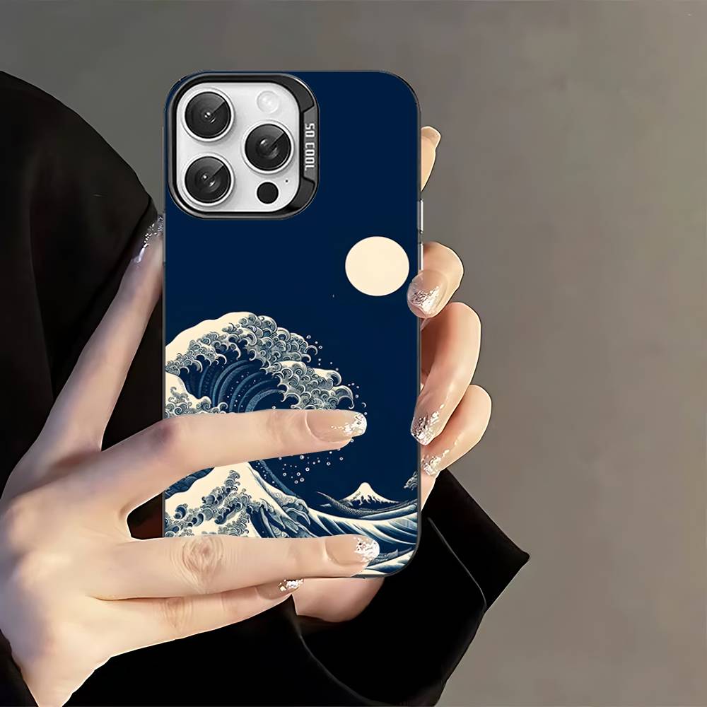 Japanese Waves Phone Case For IPhone 17 16 15 14 13 12 11 Pro Max Plus Pro Colorful Shell