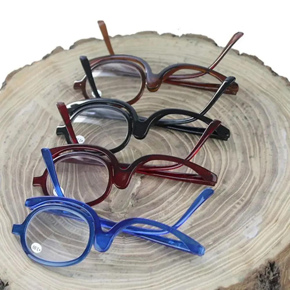 New Rotating Makeup Reading Glasses Women Portable Folding Presbyopia Eyeglasses Fashion Retro Colourful Frame Optical Eyewear