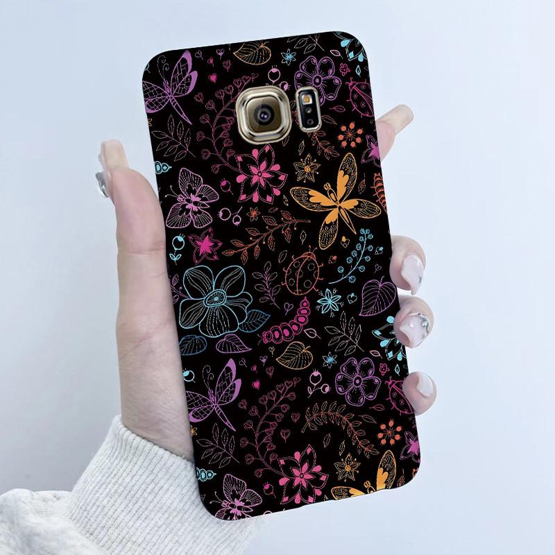 For Samsung Galaxy S6 G920F S6 edge G925F Phone Case Popular Butterfly Flower Girl Design Soft Silicone TPU Back Housing Covers