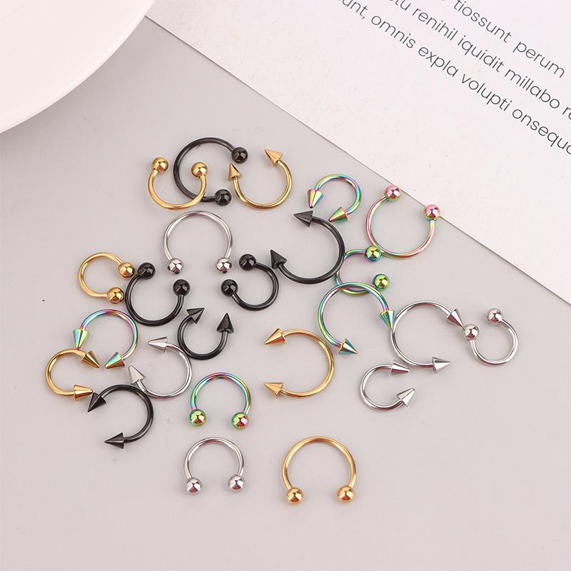 8Pcs/32Pcs Stainless Steel Piercing Hoop Accessories Nose Rings Labret Jewelry Tragus Labret Cartilage Earrings For Women Men