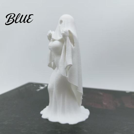 3D Halloween Ornament Printed Ghost Bride Statue Ornament, Female Figure Sculpture with Durable Figurine Stable Base, Decorative Minimalist Spooky for