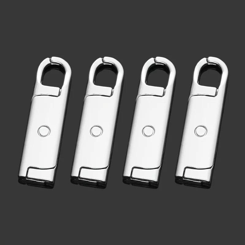 

4-Piece Set of Rotating Zipper Pulls—Suitable for Luggage, Jackets, Backpacks, Boots, Wallets, and Coats срібний