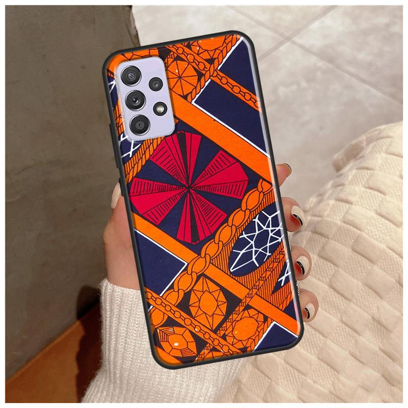African Style Fabric Print Case For Samsung Galaxy A14 A34 A54 A12 A22 A32 A42 A52 A13 A23 A33 A53 A50 A51 A71 Cover
