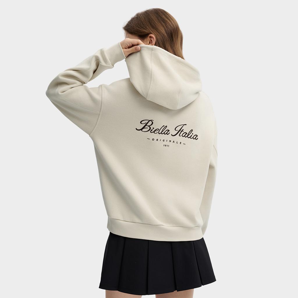 FILA Original Fashionable Personality Trendy Minimalist Retro Sports Casual Comfortable Versatile Hoodie Women hoodies Almond Khaki F11W619212FBG