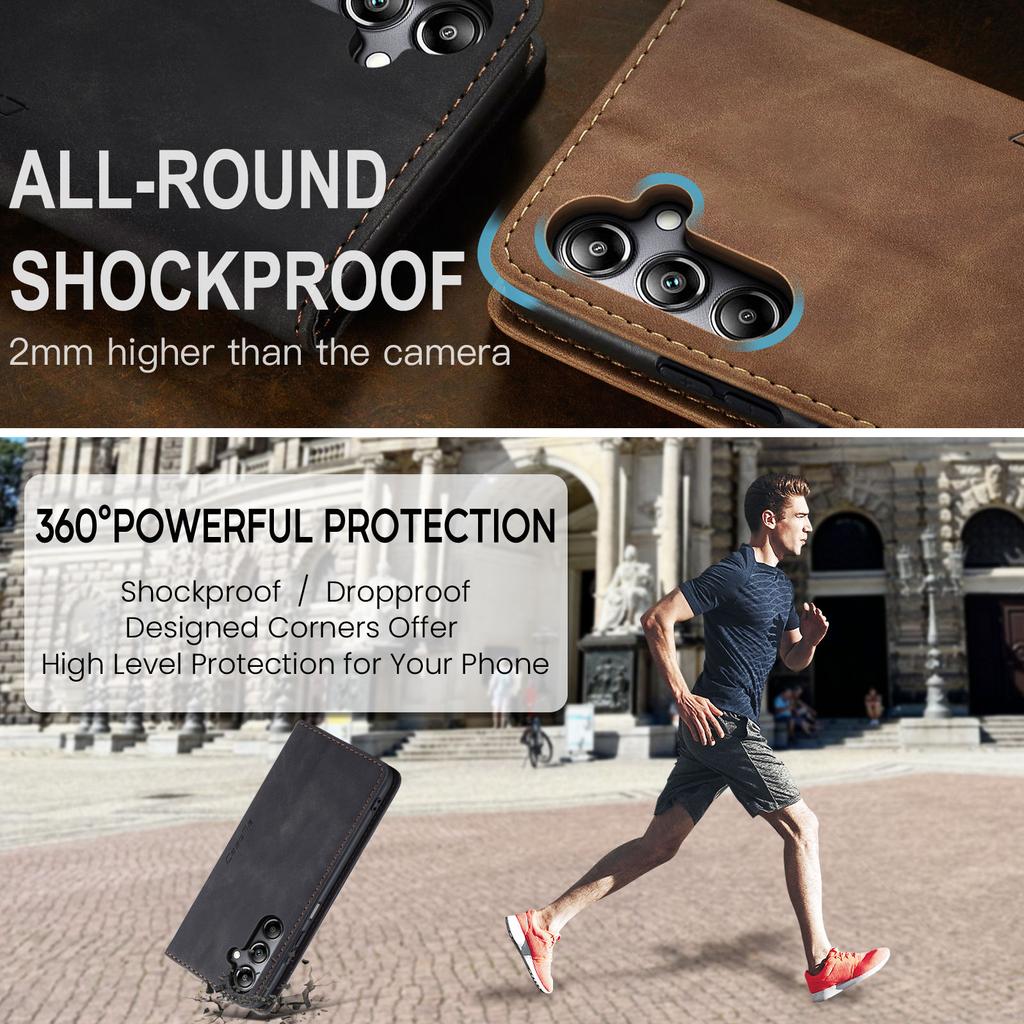 Flip Wallet Case for Samsung Galaxy A55 5G A35 5G A25 5G A05S (2026), Leather Magnetic Folio Cover with Card Holder