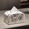 Vintage Ceramic Tissue Boxes Elegant Morden Nordic Tissue Boxes Luxury Hand Painting Design Napkin Cases Kitchen Decorations
