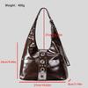Women Top Handle Shoulder Bag Personality Rivet Satchel Tote Hobo Handbag Purse Bag