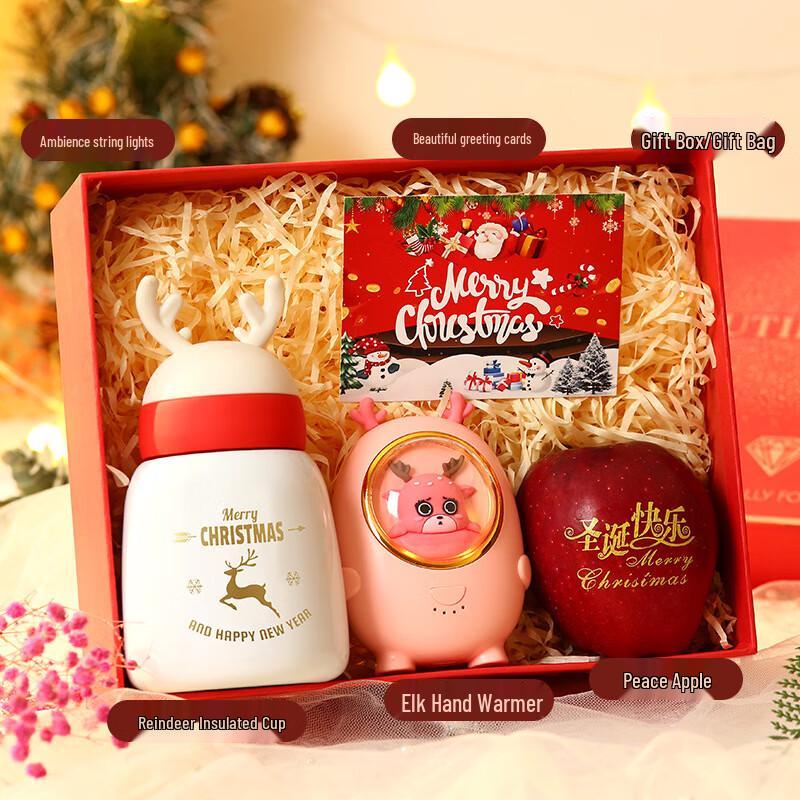 Christmas Eve Gift Set: White Mug, Deer Warmer & Apple Set 10