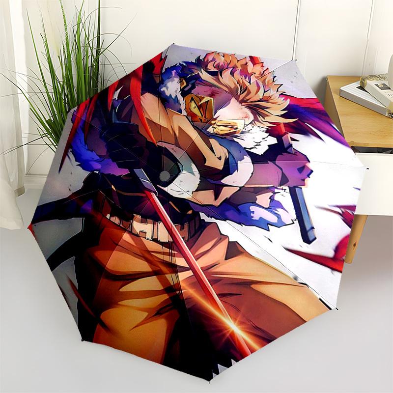 

1pc My Hero Academia All Might Outdoor Umbrella - Automatic Opening/Closing, Portable 3-Fold Design with 8-Rib Iron Frame - Perfect Gift for Fans, Tra