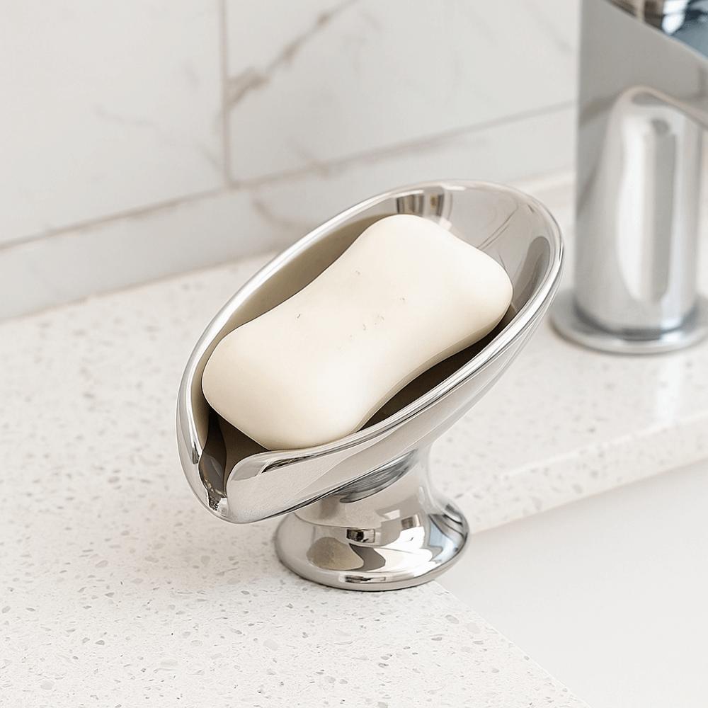 Gold Silver Soap Dish Leaf Shape Bathroom Storage Holder Elegant Soap Rack  Kitchen