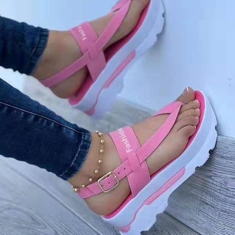 2025 Mode Keilabsatz Damen Plateau Schnallenriemen Street Sommer Schuhe Punk Strand Keilschuhe Damen Sandalen Klobige Sandalias De Mujer