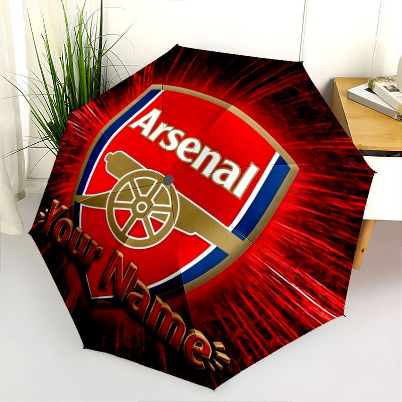 1 PC Automatic Folding Umbrella - Arsenal F Custom Name Pattern, Portable & Foldable Design with 8 Ribs, Christmas Birthday Gifts