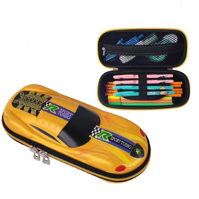 3D závodní auto penálky Kreslené školní penál pro děti krabička na psací potřeby EVA plastové pouzdro na tužky chlapec roztomilý sáček na pera dárky