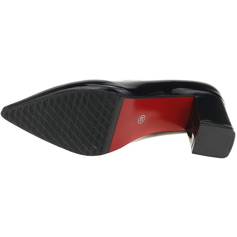 Fashion Aphixta Shoes Women Pointed Toe Pumps Sapato feminino 7.5cm High Square Heels Patent Leather Fashion Work Black Party Shoes