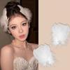 White Swan Feather Pearl Headdress Hairpin Fairy Hair Accessories Side Clip