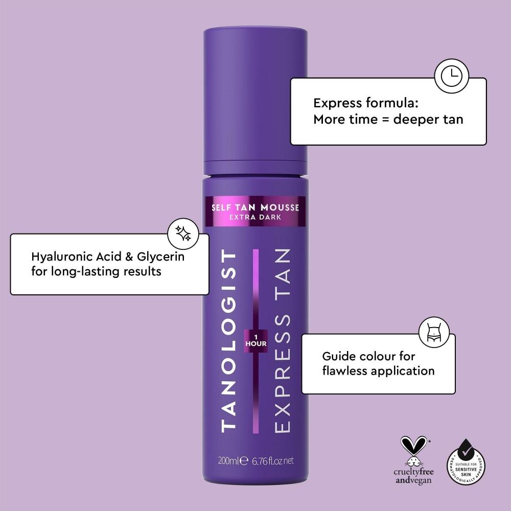 Tanologist Express Tan 1 Hour Self Tan Extra Dark Mousse 6.7 Oz