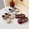 Girls Casual Flat Shoes With Soft Sole Non-Slip TPR Outsole PU Upper Magic Tape Ages 4-12