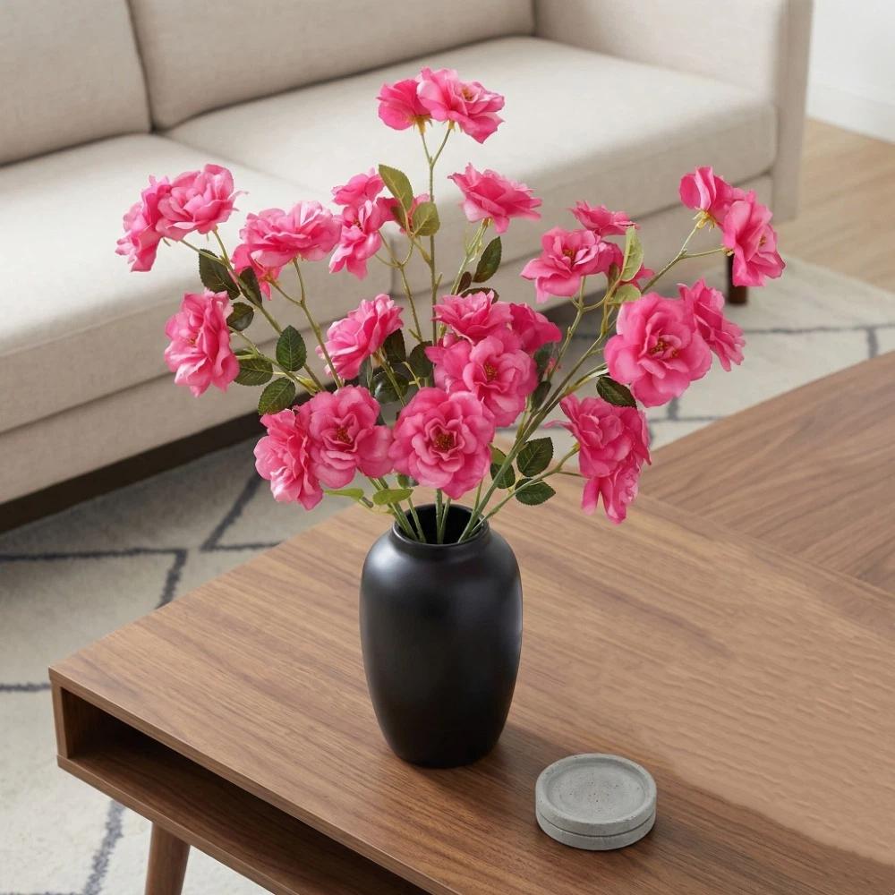 Real Touch Artificial Rose Flower Handmade Artificial Simulation Big Rose Camellia Realistic Fake Flower Dining Table