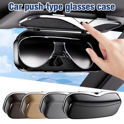 Universal Car Sun Visor Glasses Case Sunshade Press Type Sunglasses Storage Box Organizer Anti-Scratch Eyeglasses Protection Box