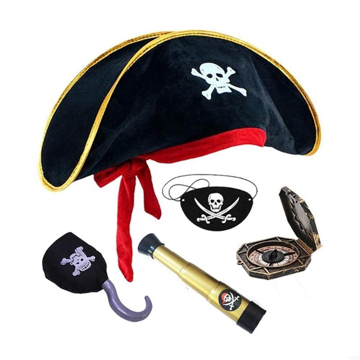 

6XDD Children Pirate Accessories with Blindfold and Skull Hat Cosplay Costume Kits