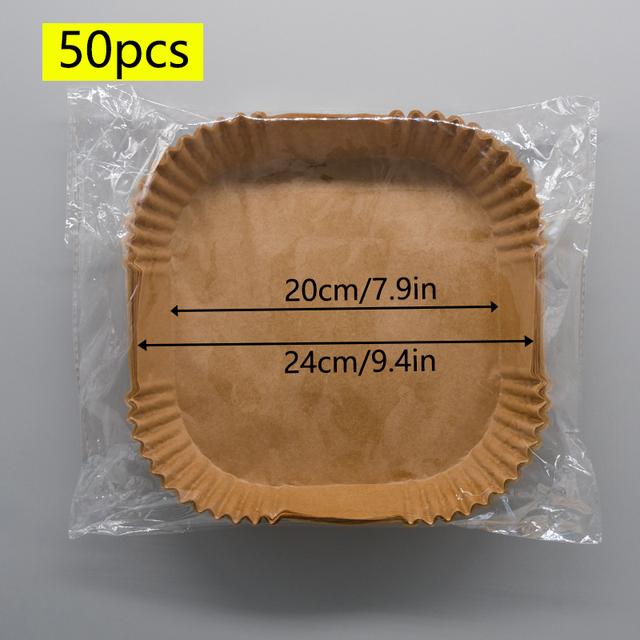 Air Fryer Disposable Parchment Paper Liner 50Pcs Airfryer Bakpapier Oil-proof Paper Tray Non-Stick Baking Mat Oven Pan Pad