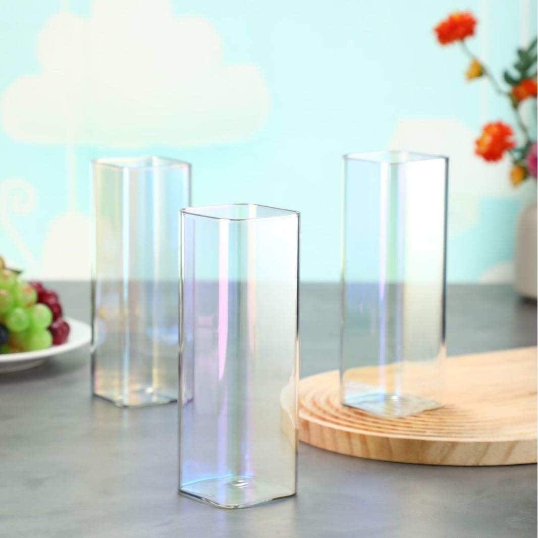 

Light Square Cup Simple Glass Sparkling Wine Juice Cup Cocktail Glass Premium Sense Nordic Cold Drink Cup 60 * 170 Colorful Cup