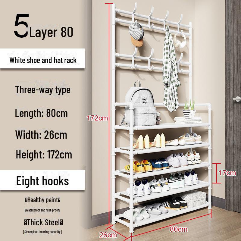 Platzsparender mehrstöckiger Schuh- und Hutständer für die Aufbewahrung im Haushalt und Schlafzimmer