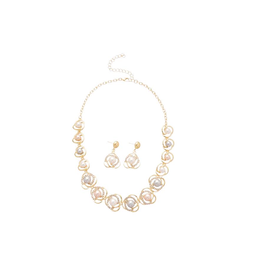 Elegant Vintage Style Choker: Diamond-Encrusted Imitation Pearl & Flower Design