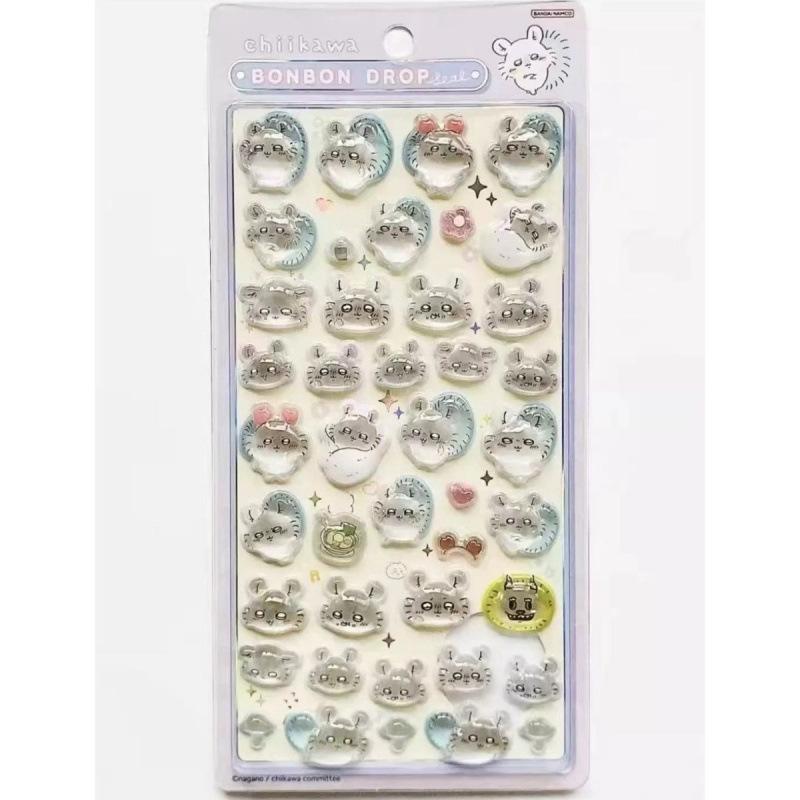 Chiikawa 3D Crystal Stickers Usagi Stereoscopic Adhesive Decal Glitter Transparent Sticker Diy Scrapbook Laptop Phone Decorative