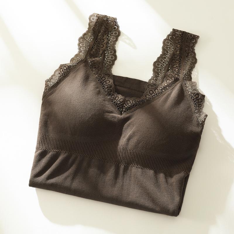 

Женский теплый приталенный жилет с бархатной подкладкой, V-образным вырезом и нагрудной накладкой для осени и зимы One size {80-130 catties} коричневый