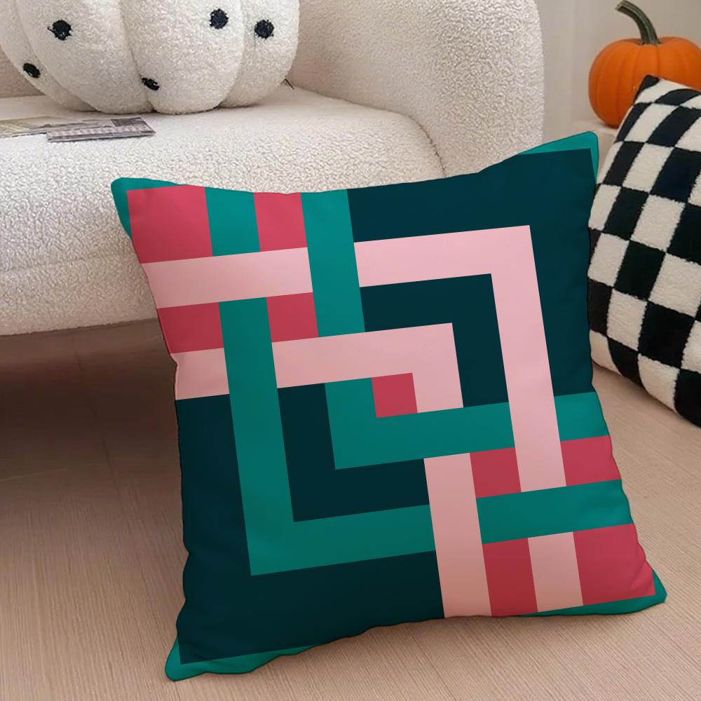 Exotic Portuguese Style Geometric Graphics Art Cushion Cover Throw Pillow Cover Hidden Button Durable Polyester Chair Cushion