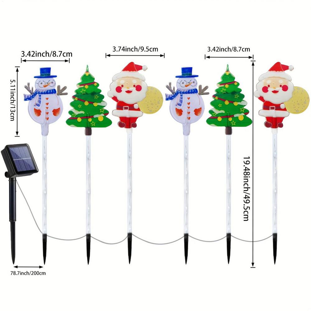 

Solar Christmas Pathway Lights 6 Pieces Holiday Figurine Garden Stakes Decor Solar Christmas Figurine Lights For Outside Lawn