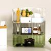 3PCS Plastic Triangle Storage Rack Transparent Large Capacity Cosmetic Storage Box Stackable Desktop Bookshelf for Home