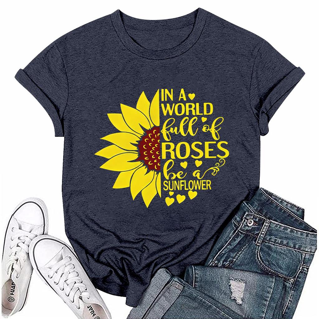 Unisex Casual Fashion Print Crewneck Loose T-shirt