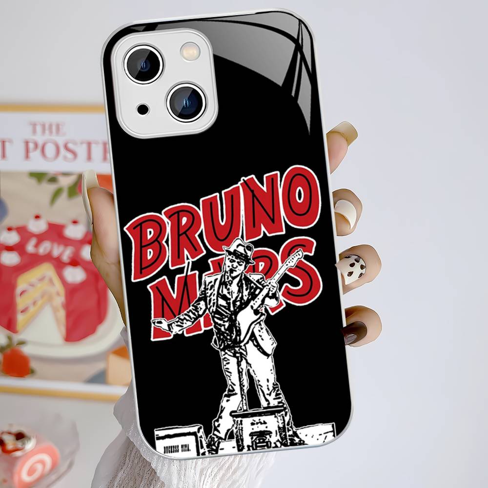 B-Bruno M-Mars Singer Tempered Glass For Iphone 14 13 12 11 Pro Mini XS MAX 14Plus X XS XR Fundas