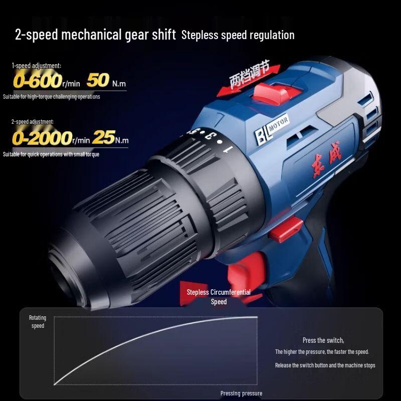 Dongcheng 20V Brushless Cordless Impact Drill CN plug (adapter included)