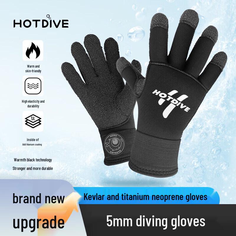 HOTDIVE 5MM Kevlar Neoprene Diving Gloves
