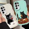 Slightly Drunk Cat Soft Phone Cover Case for Samsung Galaxy S23 Plus S24 S25 S21 A25 A26 S20 FE S22 Ultra A55 A24 A36 A54 A34