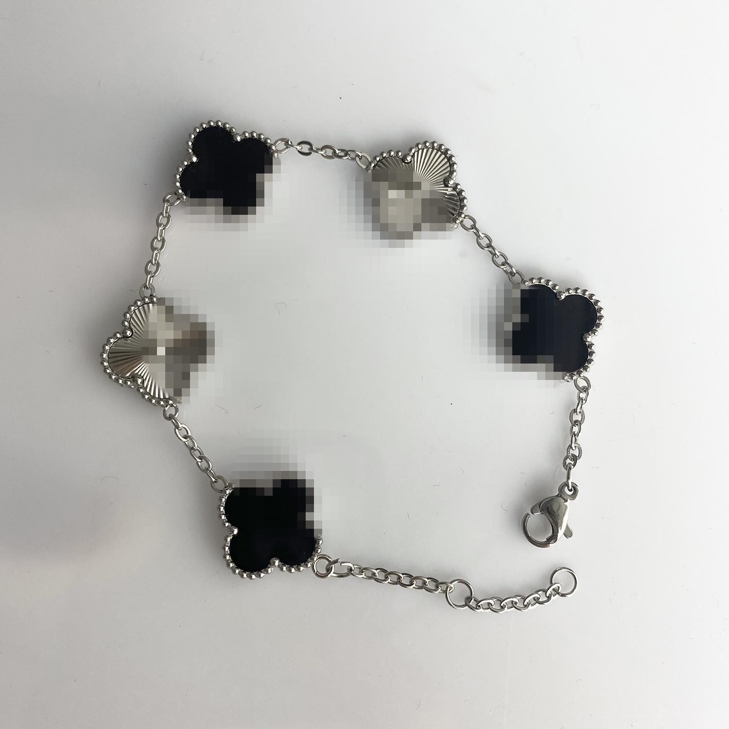 

Браслет 15 мм Пять цветов Лазерный браслет 18К Браслет Четырехлистный клевер Женский браслет