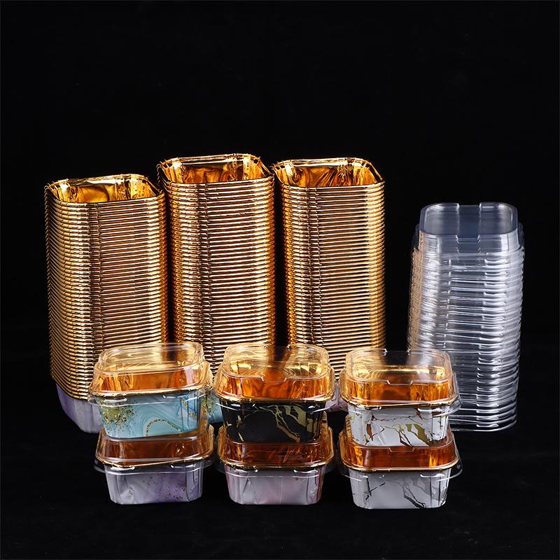 50 stk/sett Engangs papir bakeformer Firkantede papir bakeformer Muffinsformer eller lokk Varmebestandige Glansfulle Muffinsformer Kopper