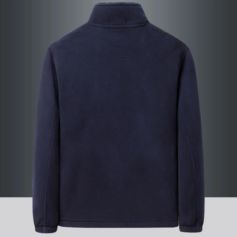 Fleece Jacket for Men, Outdoor Sports Stand Up Collar Top, Large Windproof and Plush Warm Cardigan, Hoodie, Fleece Jacket