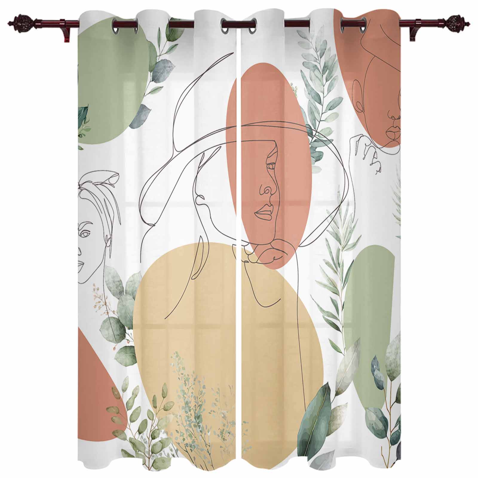 Женщина Волосы Всплеск Чернила Искусство Окна Шторы Гостиная Спальня Оконные Обстановки — фото 8