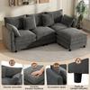 L-Shaped Corner Sofa with 4 Cushions and 3 Backrests, 3-Seater Sofa with Chaise Longue, Capacity up to 120 kg, Living Room Sofa 212×150×90 cm, Grey