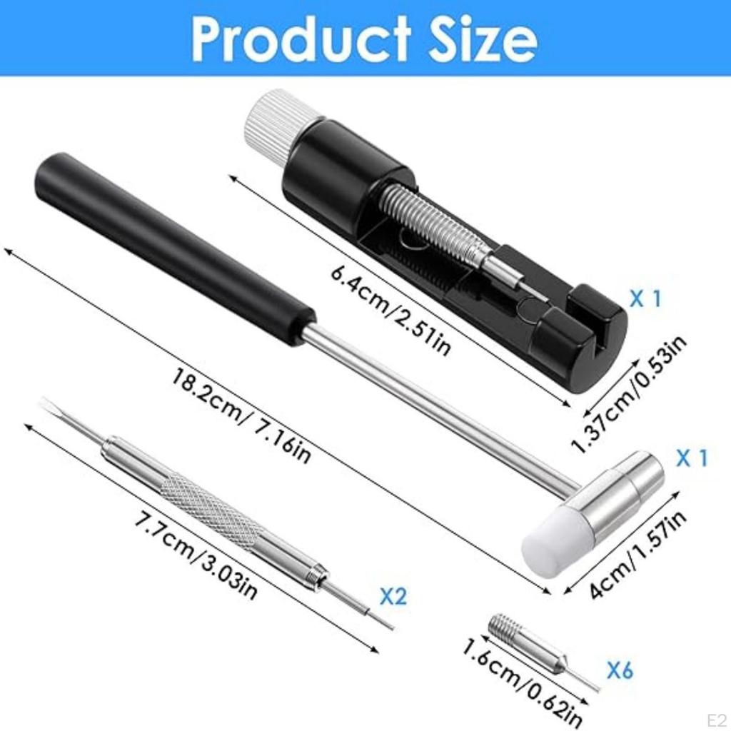 Watch Link Removal Tool Kit,Watches Strap Remover,Replacement,Spare Pins Band Sizing