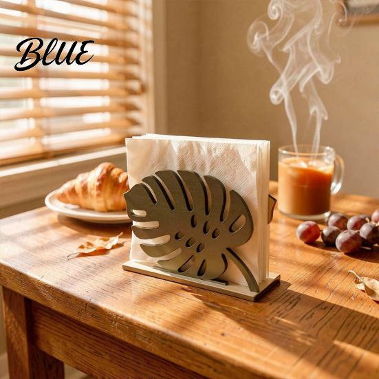 Stable Napkin Tray for Dining Room Wood Holder Leaf Shape Solid Dispenser Decorative Japanese Minimalist Desktop Storage Paper Towel Organizer