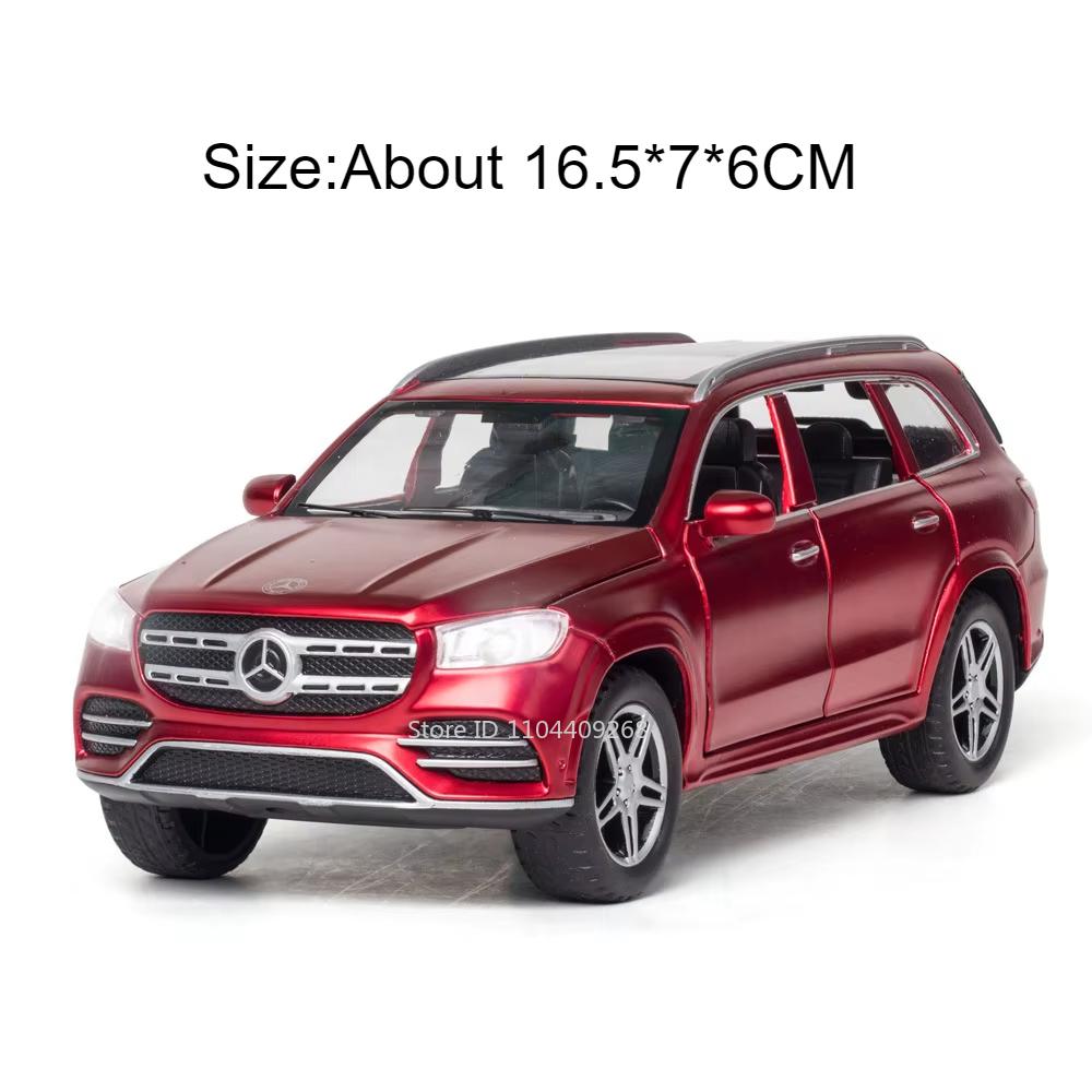 

1:32 LX570 GLS580 SUV Car Model Toy Diecast Metal Doors Opened Sound Light Pull Back Off-road Vehicle Models Decorative Gifts