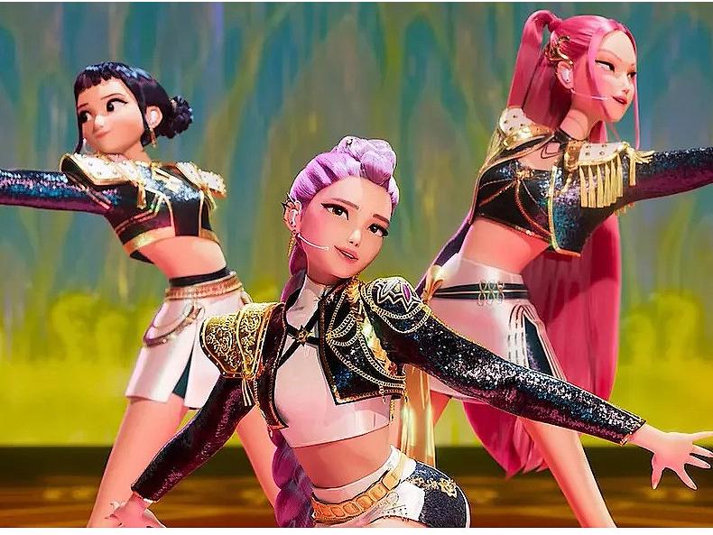 Demon Hunter Girls K-Pop Zoe Miller Lumi Black Gold Costume - Anime & TV-Inspired Children's Wear