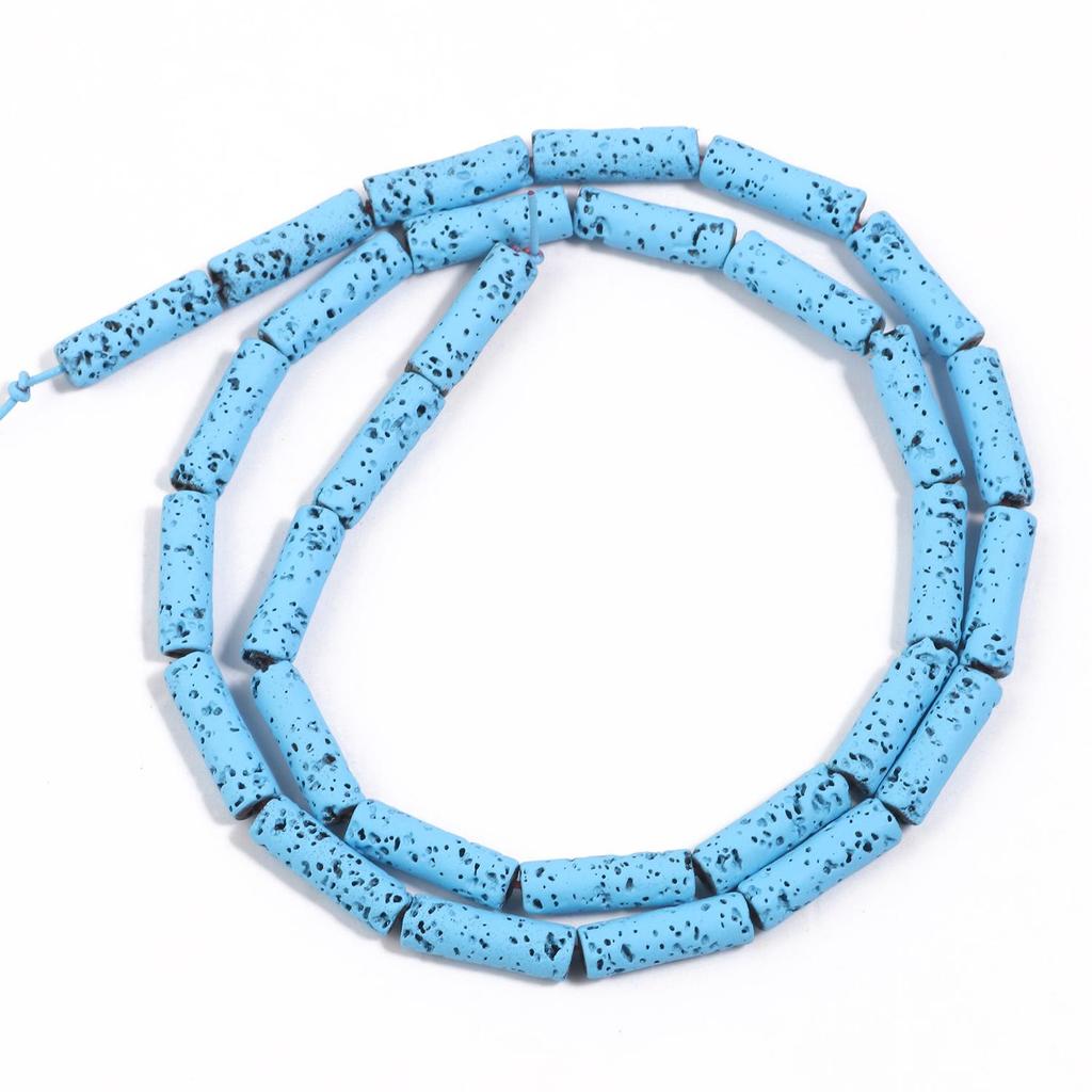 4x13mm Multicolor Rondelle Column Tube Lava Stone Loose Spacer Beads For Making Jewelry Handmade Diy Bracelet Craft