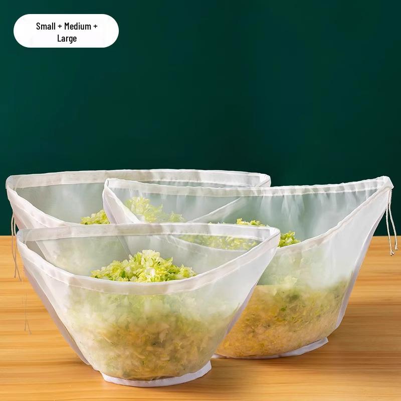 Vegetable Drain & Filter Bag - Dumpling Filling Squeezer & Soy Milk Strainer for Household Use