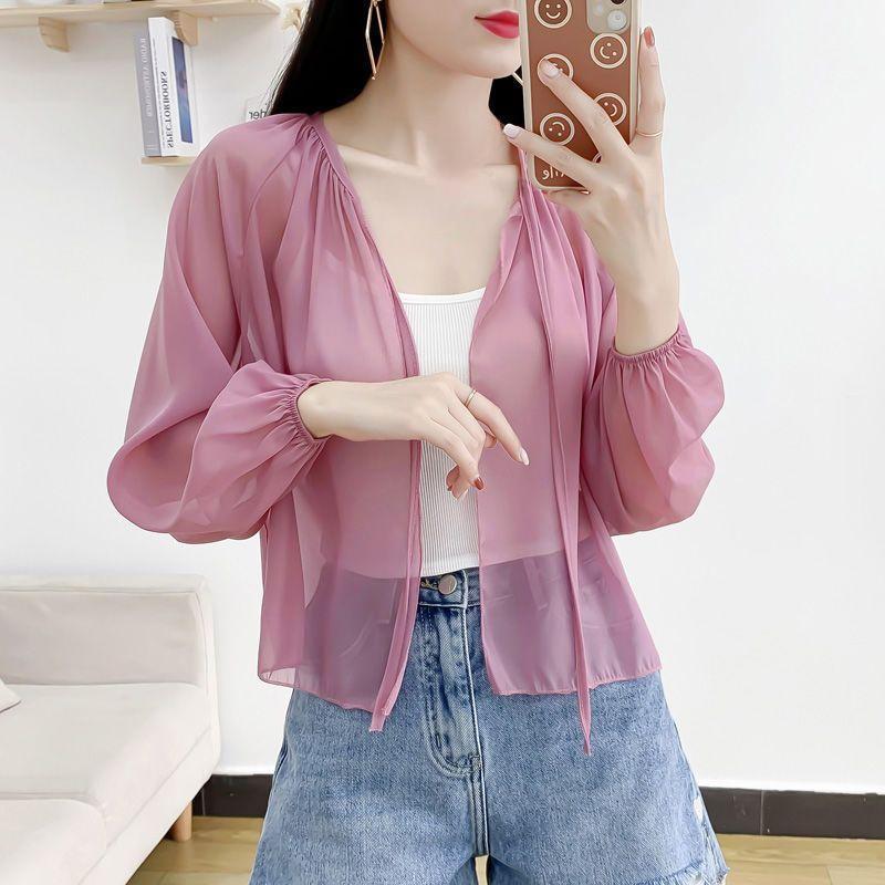 

Летний шифоновый кардиган, женский большой тонкий шаль, солнцезащитное тонкое пальто, солнцезащитное пальто и свободная рубашка 3XL